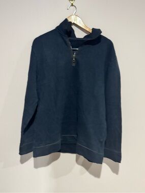 GAP Mens Blue 1/4 Zip Fleece Mock Neck Pullover Sweatshirt Size M